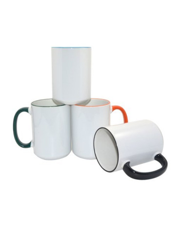 Hrnek bílý velký barevné ucho