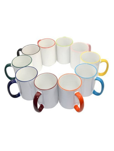 Hrnek bílý velký barevné ucho