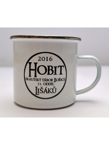 Hrnek smaltovaný s nerezovým okrajem