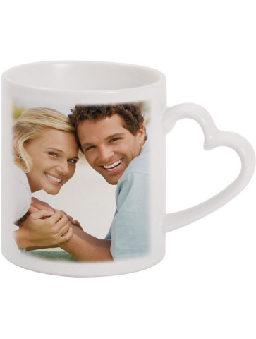 Hrnek bílý Srdce, bílé ucho