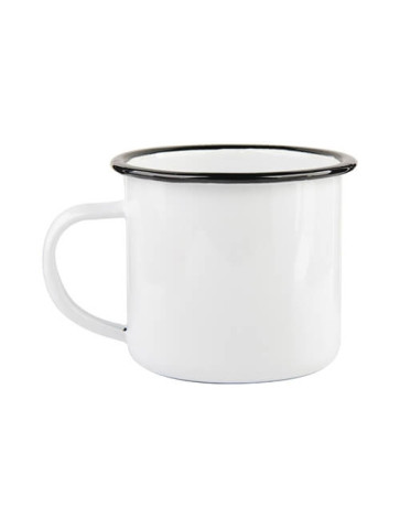 Hrnek smaltovaný s černým okrajem