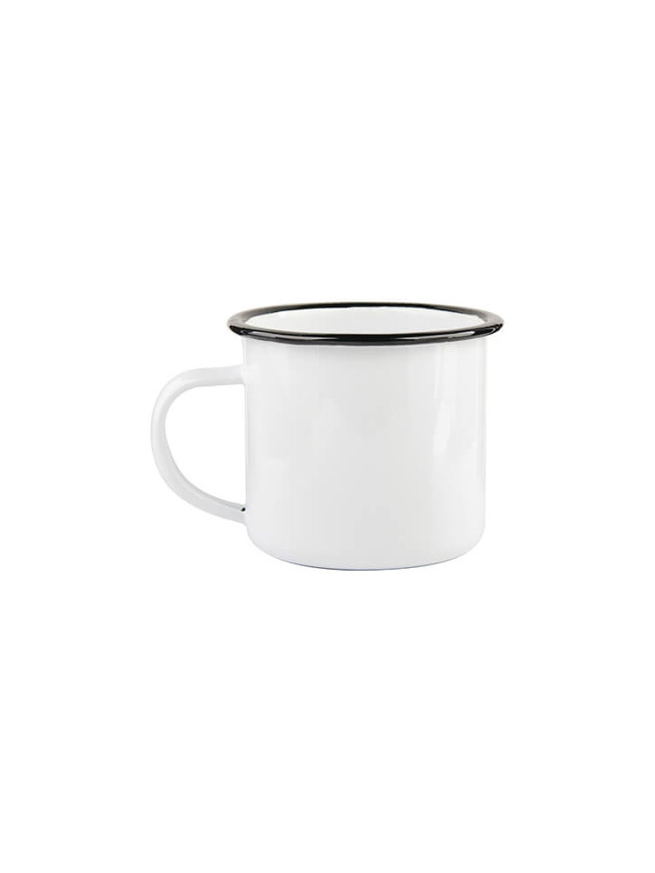 Hrnek smaltovaný s černým okrajem