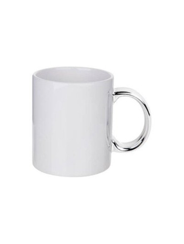 Hrnek bílý std stříbrné ucho - keramický