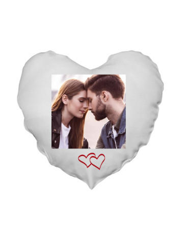 Polštář ve tvaru srdce bílý velký, 44x38 cm