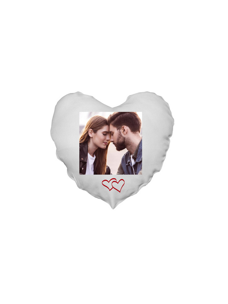 Polštář ve tvaru srdce bílý velký, 44x38 cm