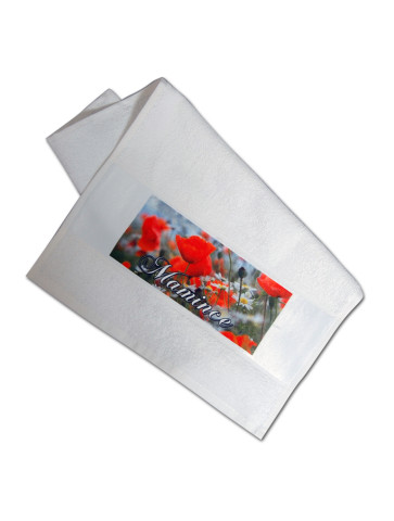 Ručník malý bílý s bordurou k potisku (včetně potisku)