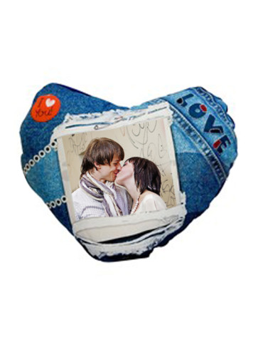 Polštářek ve tvaru srdce 38x38cm - modrý, poslední kusy