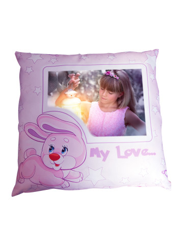 Polštář Králík s potiskem, 38x38 cm