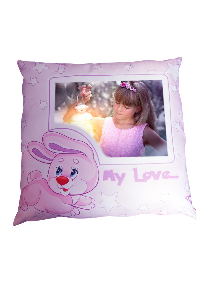 Polštář Králík s potiskem, 38x38 cm