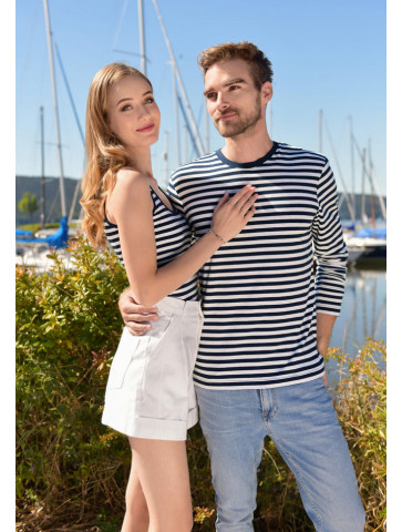 Tričko pánské pruhované Malfini Sailor s dlouhým rukávem