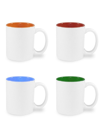 Hrnek bílý s barevným vnitřkem 300ml