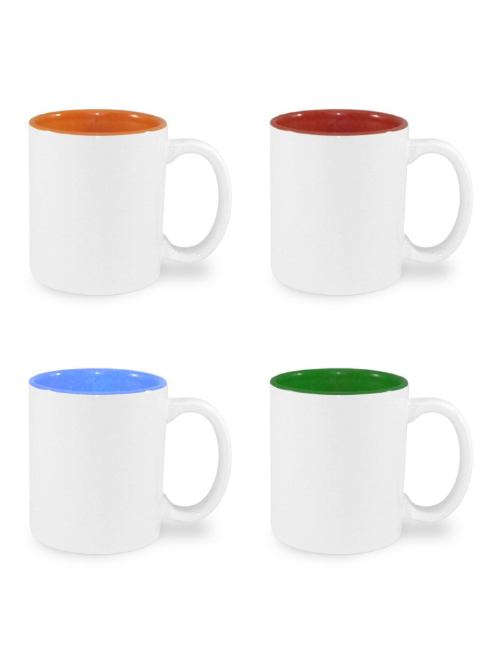 Hrnek bílý s barevným vnitřkem 300ml