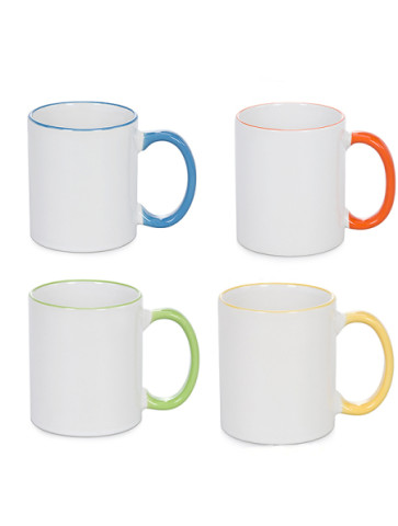 Hrnek bílý standard barevné ucho
