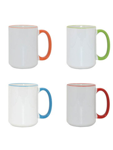 Hrnek bílý velký barevné ucho