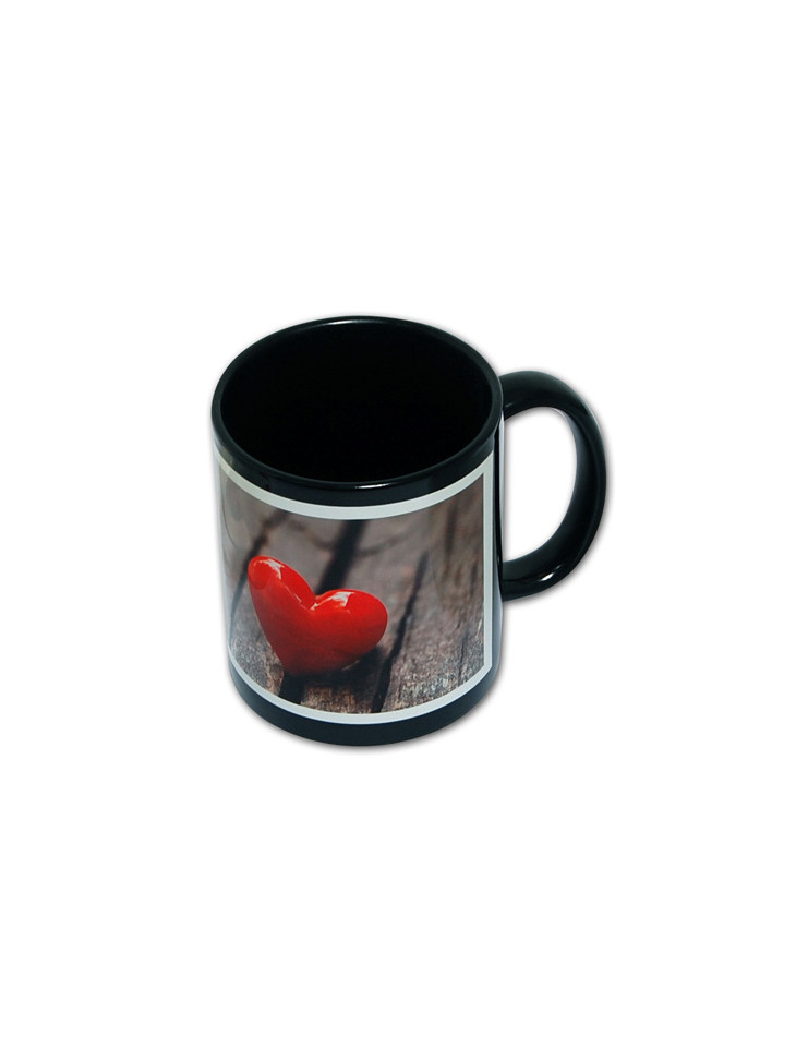 Hrnek černý s bílým polem