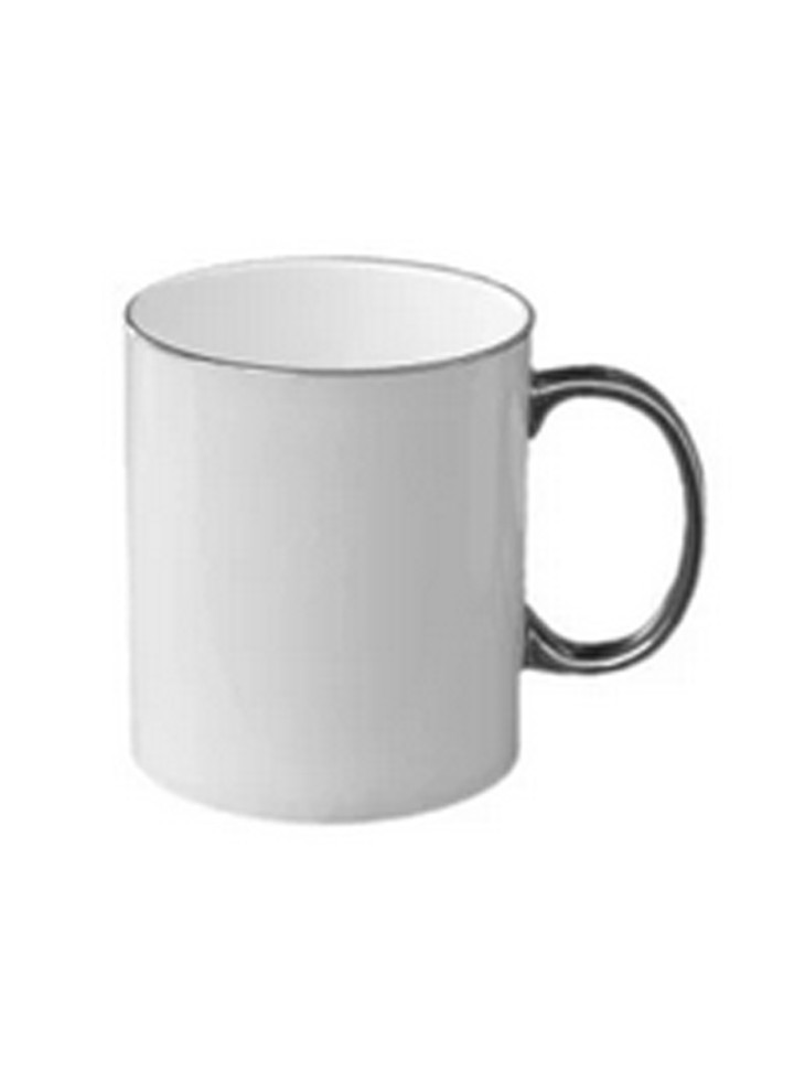 Hrnek bílý std stříbrné ucho - porcelán