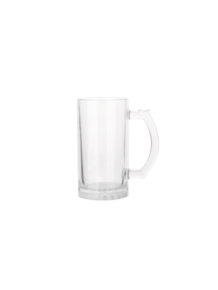 Pivní korbel skleněný, čirý, hladký