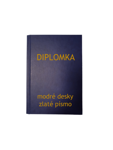 Desky plátěné modré se zlatým písmem
