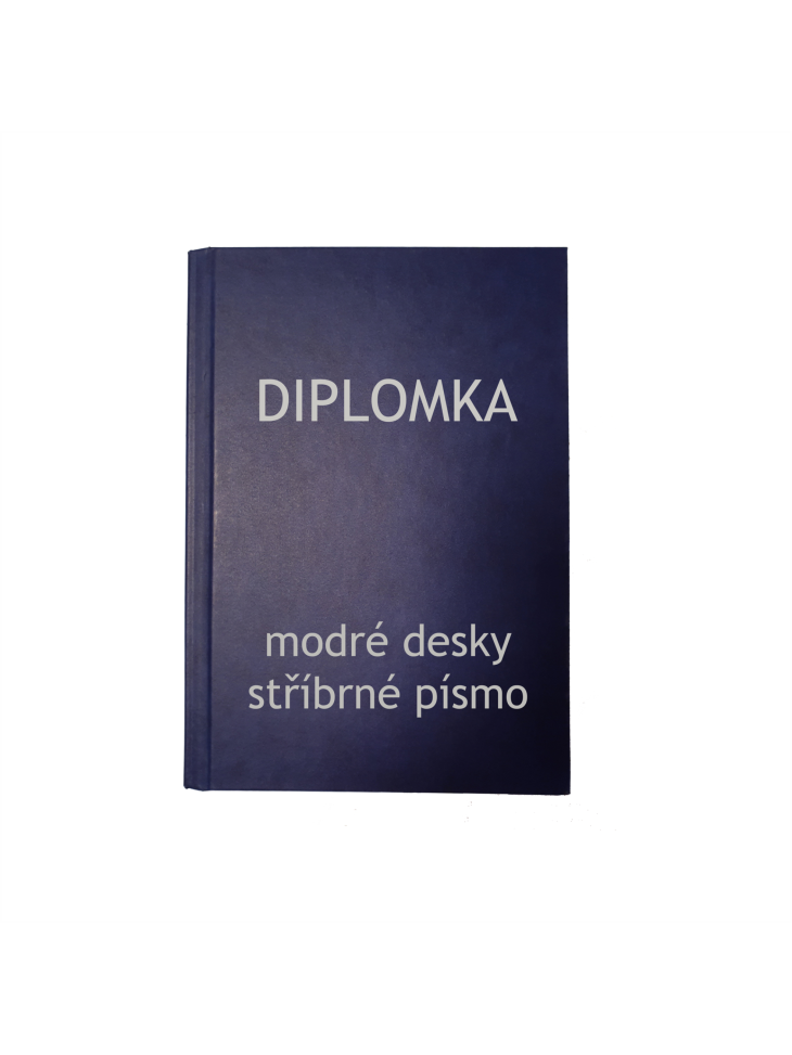 Desky plátěné modré se stříbrným písmem