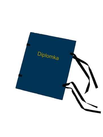 Desky plátěné s tkanicemi, modré se zlatým písmem