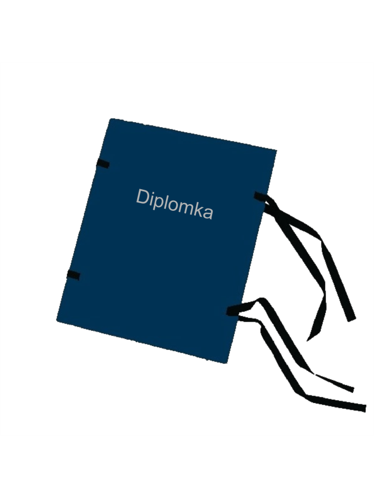 Desky plátěné s tkanicemi, modré se stříbrným písmem