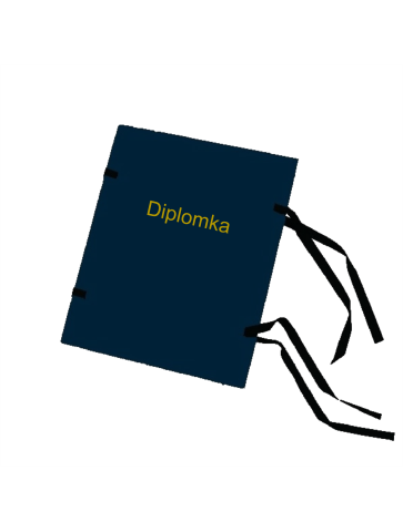 Desky plátěné s tkanicemi, černé se zlatým písmem