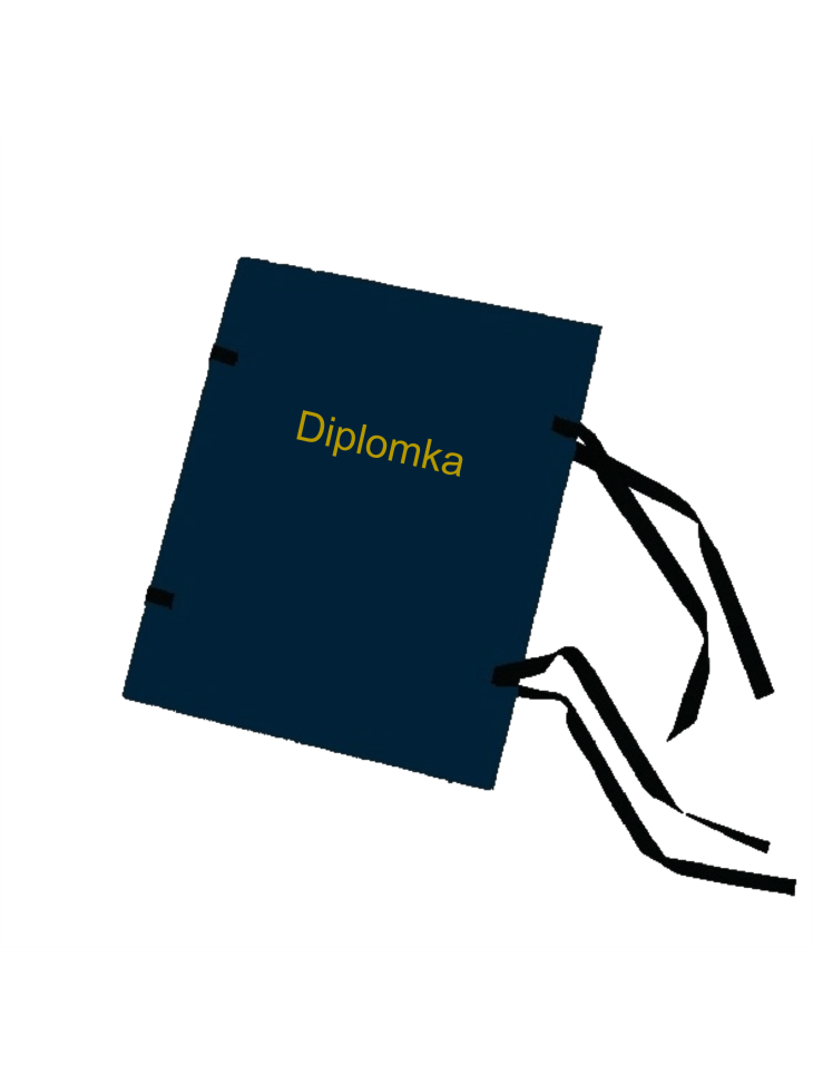 Desky plátěné s tkanicemi, černé se zlatým písmem